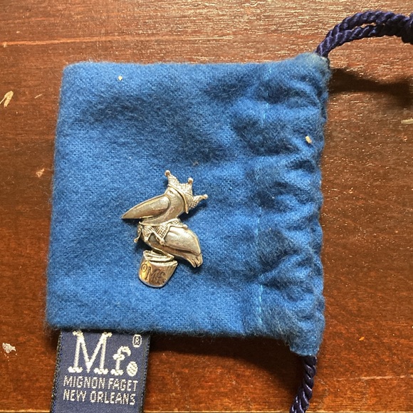 Retired Mignon Faget Sterling Jester Pelican Pendant Mardi Gras - Picture 2 of 5